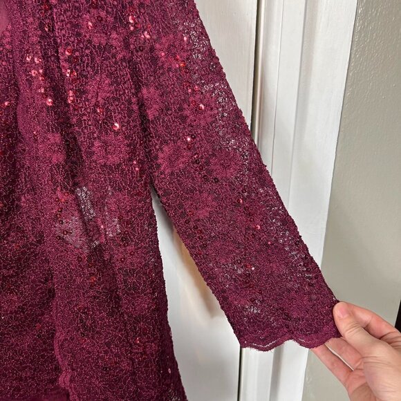 R&M Richards Short Mother of Bride Dress 2 piece sequin lace. Size 10 - Picture 9 of 10